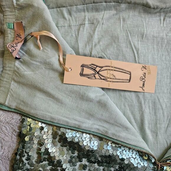 Annarita N NWT Seafoam Green Sequin Strapless Dress Small - Picture 7 of 15